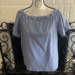 Off the shoulder BANANA REPUBLIC Blue Striped Top